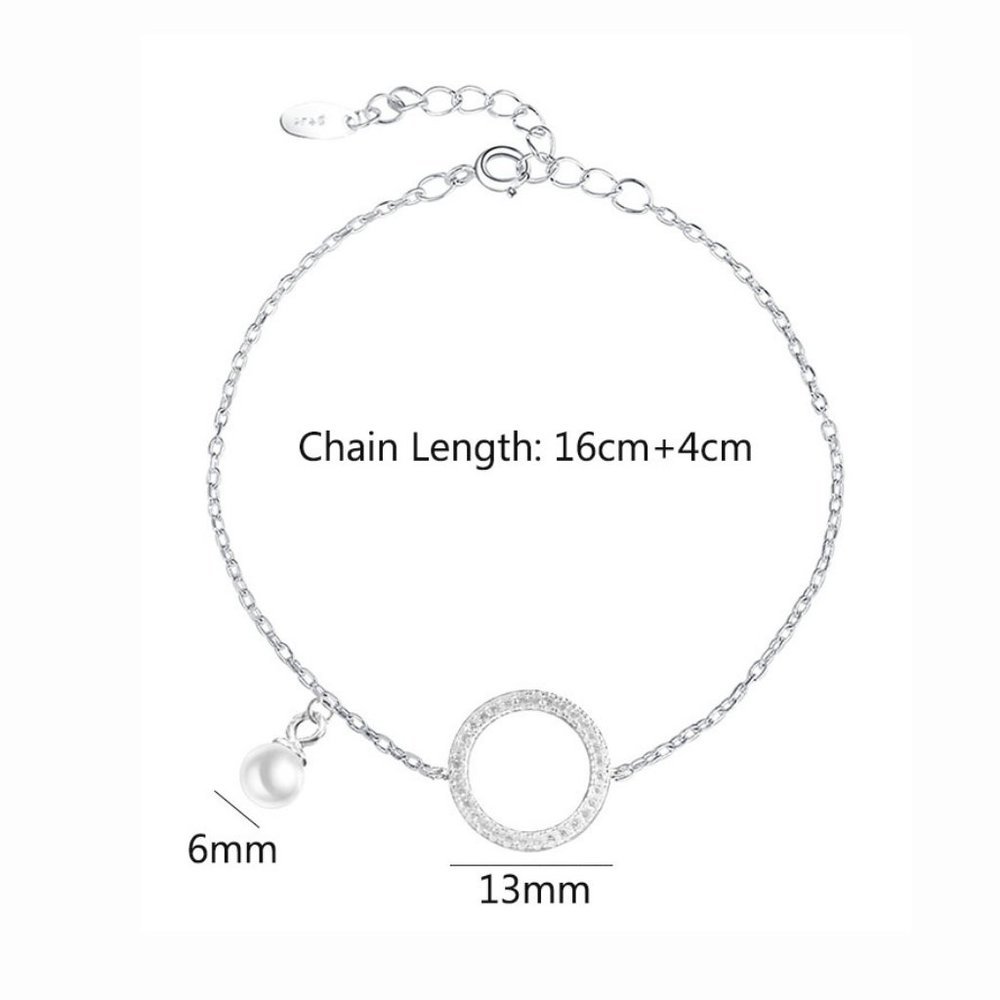 NEW Silver Simple Micro Pave Circle Bracelet - Picture 4 of 4